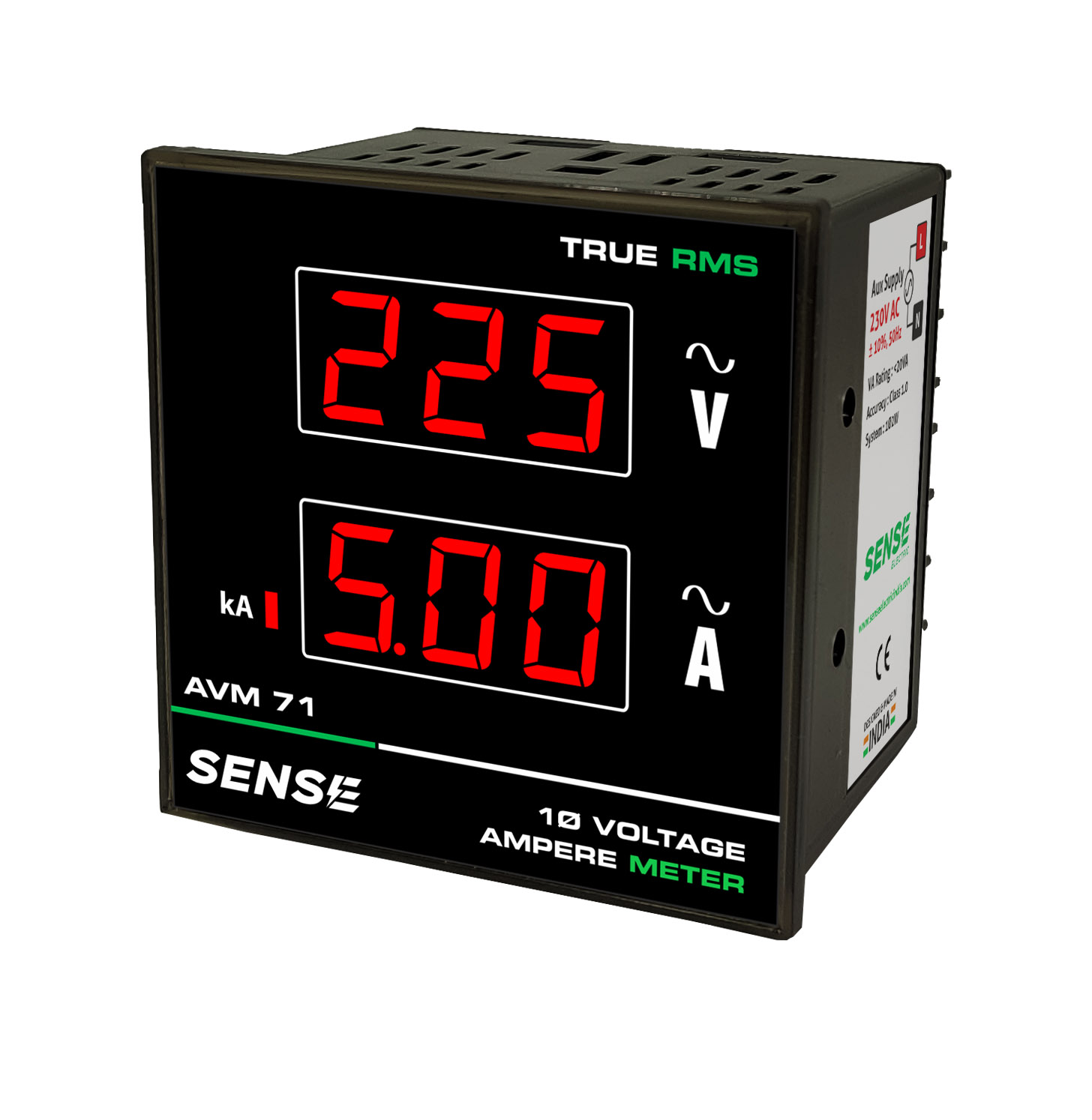 Single Phase Ampere + Volt Meter